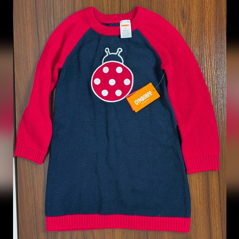 Gymboree Red and Navy Kids Sweater Dress